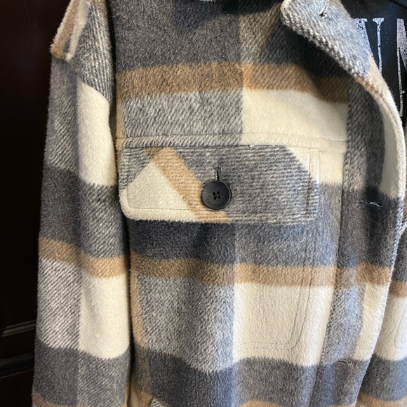 Ladies brown & grey plaid jacket Sz. L - Picture 10 of 14